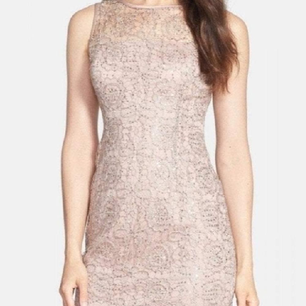 Adrianna Papell Rose Gold Sleeveless Dress